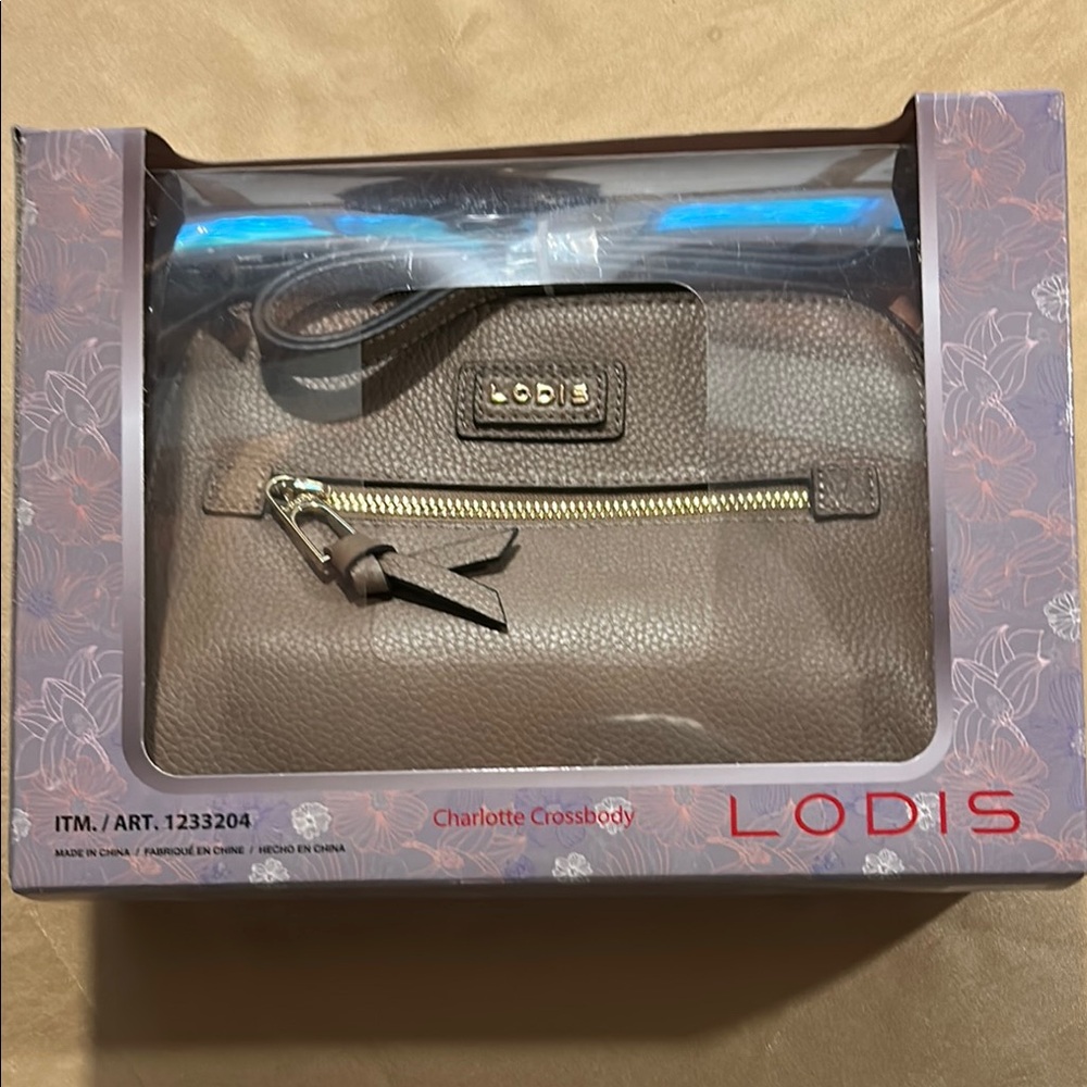 Lodis Brown Textured Crossbody Bag